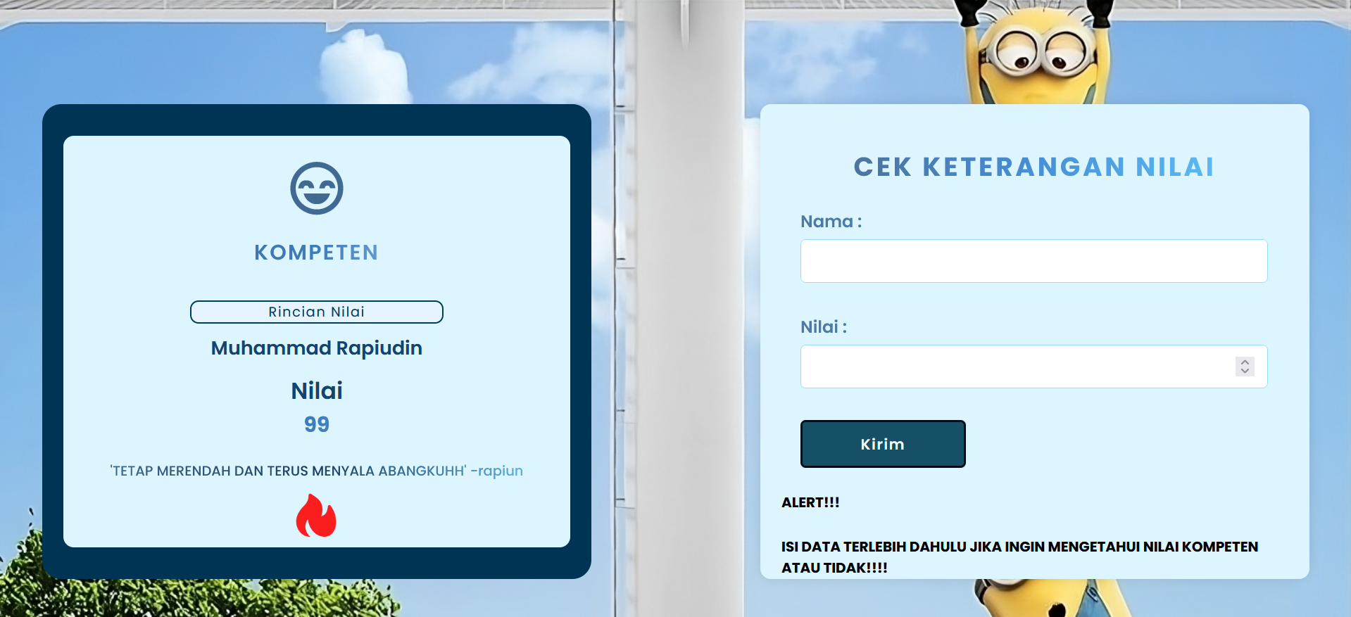 Pengecekan Nilai